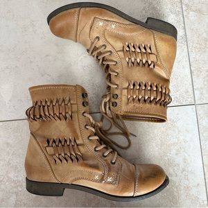 Basket weave booties